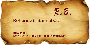 Rohonczi Barnabás névjegykártya