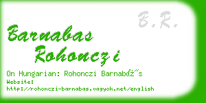 barnabas rohonczi business card